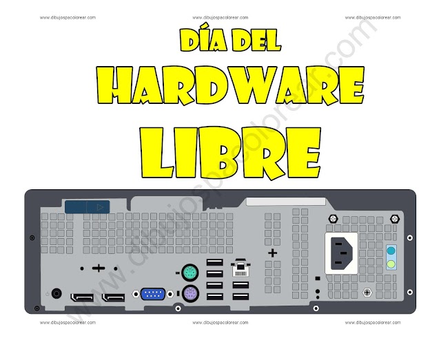 Día del Hardware Libre dibujo a color y para colorear